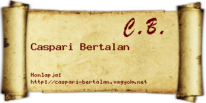 Caspari Bertalan névjegykártya