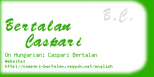 bertalan caspari business card